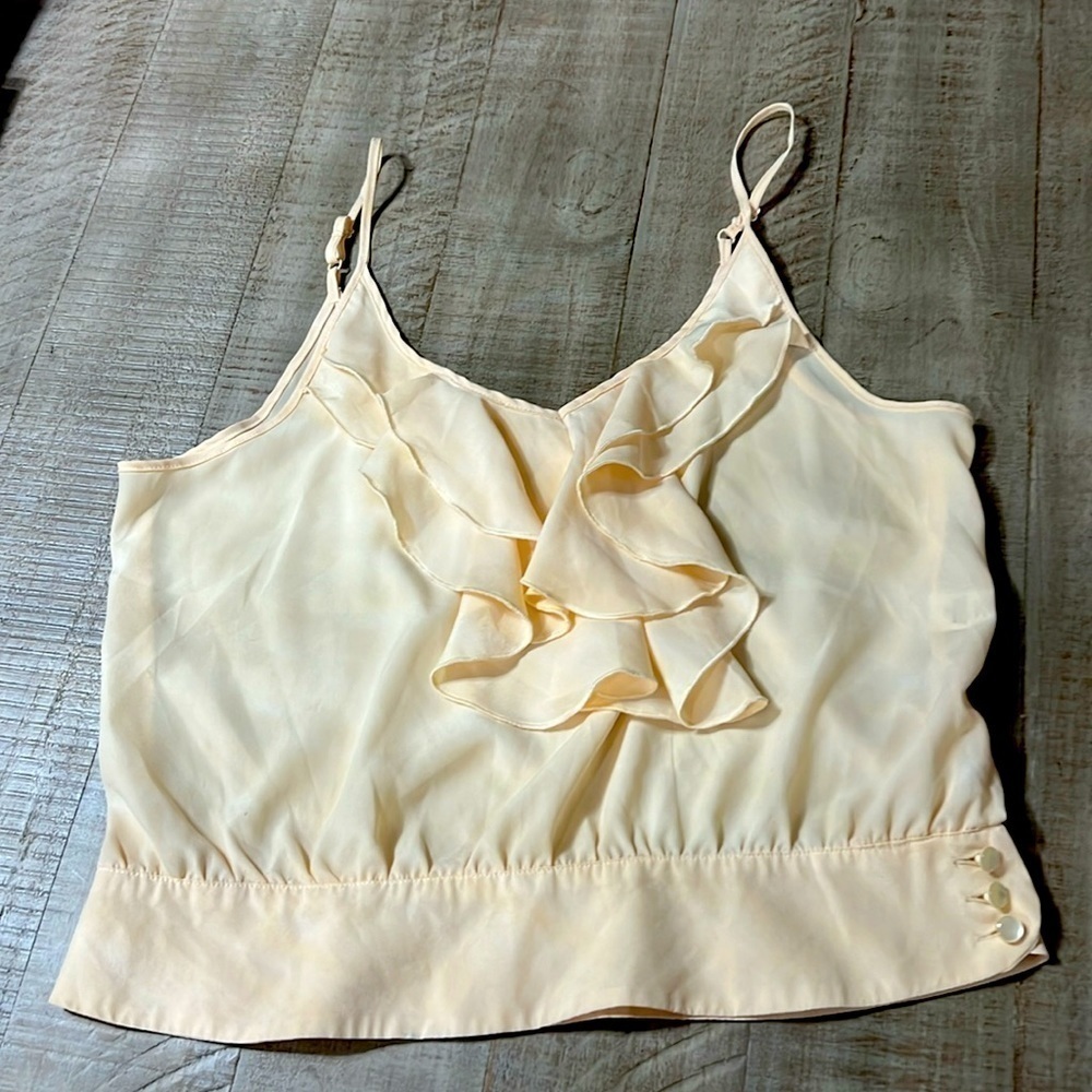 3:$25 Cute ruffled neck spaghetti strap camisole top by The Arte